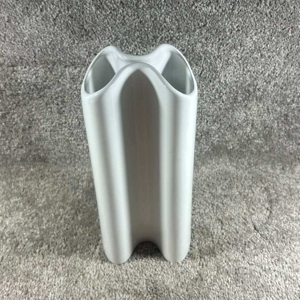 Dansk Vase White Sculptural Double Form Danish Modern Minimalist Home Decor